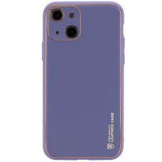 Шкіряний чохол Xshield для Apple iPhone 14 Plus (6.7") Сірий / Lavender Gray