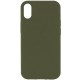 Чохол Silicone Case Full Protective (AA) NO LOGO для Apple iPhone X / XS (5.8") Зелений / Dark Olive