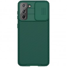 Карбонова накладка Nillkin Camshield (шторка на камеру) для Samsung Galaxy S21+ Зелений / Dark Green