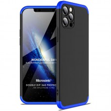 Пластикова накладка GKK LikGus 360 градусів (opp) для Apple iPhone 12 Pro (6.1") Чорний / Синій