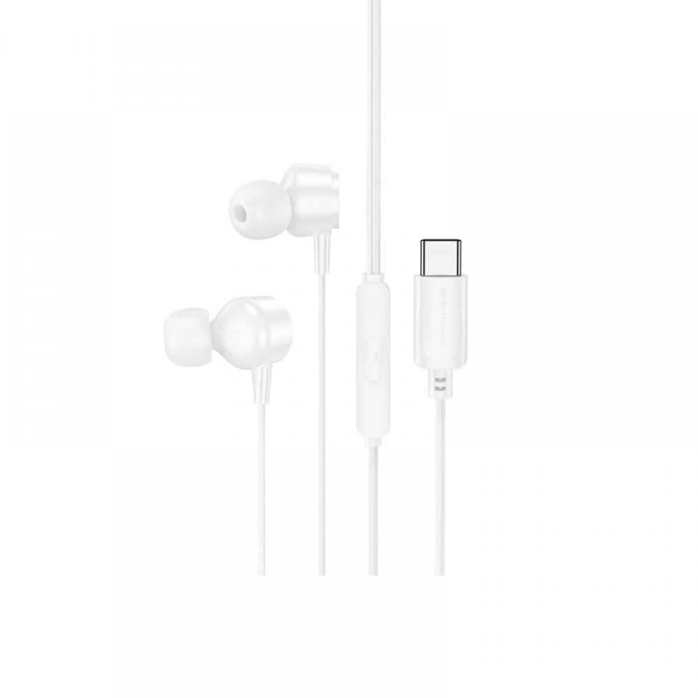 Навушники Borofone BM94 Sonar universal (Type-C/1.2m) White
