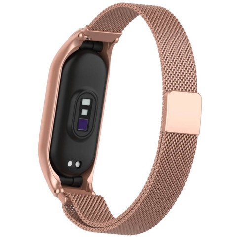 Ремінець Milanese Loop Design для Xiaomi Mi Band 5/6 Rose Pink