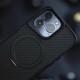 TPU+PC чохол Metal Buttons with MagSafe Carbon Ring для Apple iPhone 15 Pro (6.1") Чорний