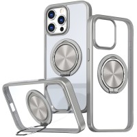 TPU+PC чохол Metal Ring with MagSafe для Apple iPhone 15 Pro (6.1") Сірий