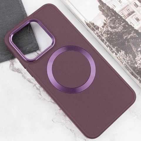 TPU чохол Bonbon Metal Style with MagSafe для Xiaomi 14 Pro Бордовий / Plum
