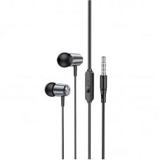 Стерео Навушники Hoco M108 Spring metal universal with mic (3.5mm/1.2m) Metal gray