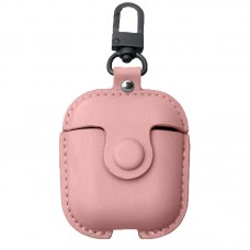 Шкіряний футляр Leather bag для навушників AirPods Рожевий