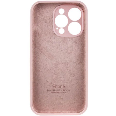 Чохол Silicone Case Full Camera Protective (AA) для Apple iPhone 14 Pro (6.1") Рожевий / Chalk Pink