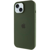 Чохол Silicone Case Full Protective (AA) with MagSafe для Apple iPhone 15 (6.1") Зелений / Cyprus Green