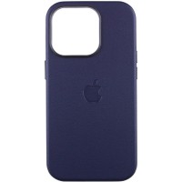 Шкіряний чохол Leather Case (AAA) with MagSafe and Animation для Apple iPhone 14 Pro (6.1") Ink