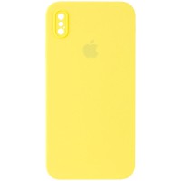 Чохол Silicone Case Square Full Camera Protective (AA) для Apple iPhone XS Max (6.5") Жовтий / Yellow