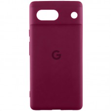 Чохол Silicone Cover Lakshmi Full Camera (AAA) with Logo для Google Pixel 7a Бордовий / Plum
