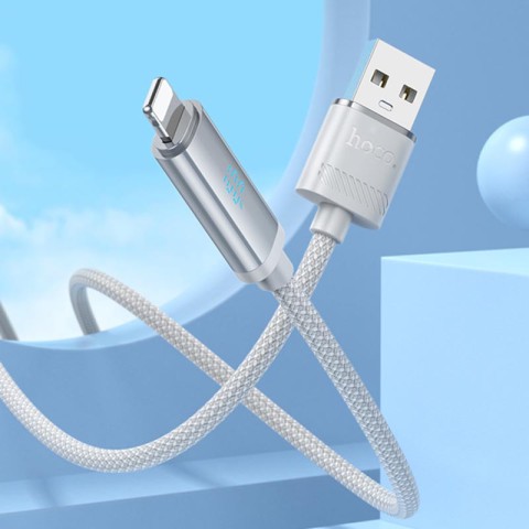 Дата кабель Hoco U127 Power USB to Lightning (1.2m) Silver / Gray