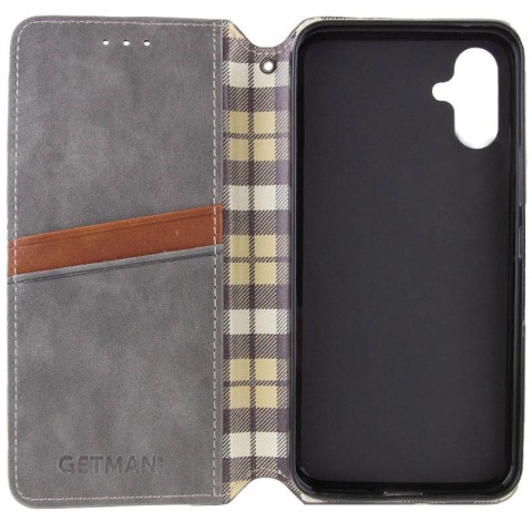 Шкіряний чохол-книжка GETMAN Cubic (PU) для Samsung Galaxy A07 Сірий
