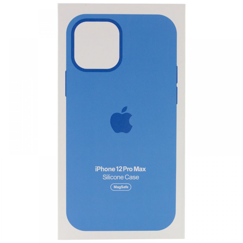 Чохол Silicone case (AAA) with Magsafe and Animation для Apple iPhone 12 Pro Max (6.7") Синій / Capri Blue