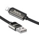 Дата кабель Hoco U137 Line with display USB to Lightning 2.4A/12W (1.2m) Black