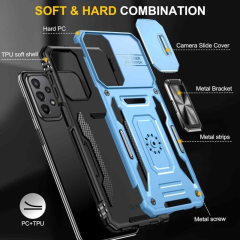 Ударостійкий чохол Camshield Army Ring для Samsung Galaxy A23 4G Блакитний / Light Blue