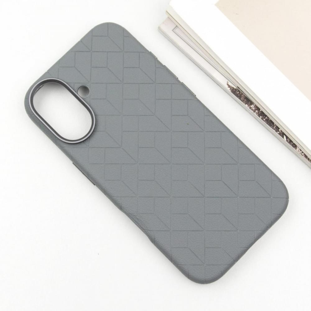 Шкіряний чохол Carved with MagSafe для Apple iPhone 16 (6.1") Grey