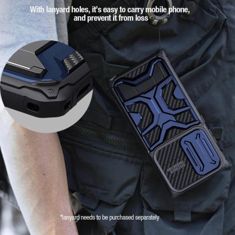 TPU+PC чохол Nillkin CamShield Adventurer Pro (шторка на камеру) для Samsung Galaxy S23 Ultra Interstellar Blue