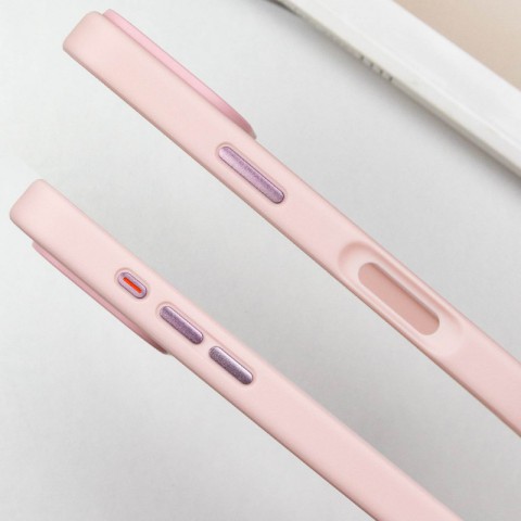 TPU+PC чохол Metal Buttons для Apple iPhone 16 Pro (6.3") Рожевий