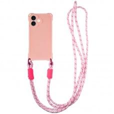 Чохол TPU CrossBody with straps для Apple iPhone 16 Plus (6.7") Pink