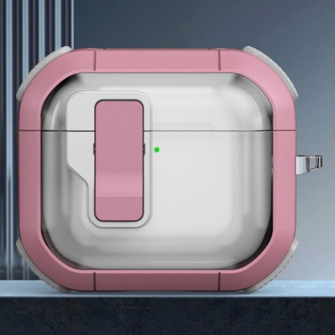 Футляр протиударний Locking Button для навушників Airpods 4 Pink