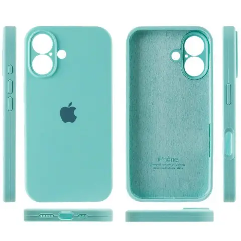 Чохол Silicone Case Full Camera Protective (AA) для Apple iPhone 16 (6.1") Бірюзовий / Marine Green