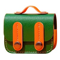 Шкіряний футляр Briefcase для навушників AirPods Pro 2 / Pro Green / Orange