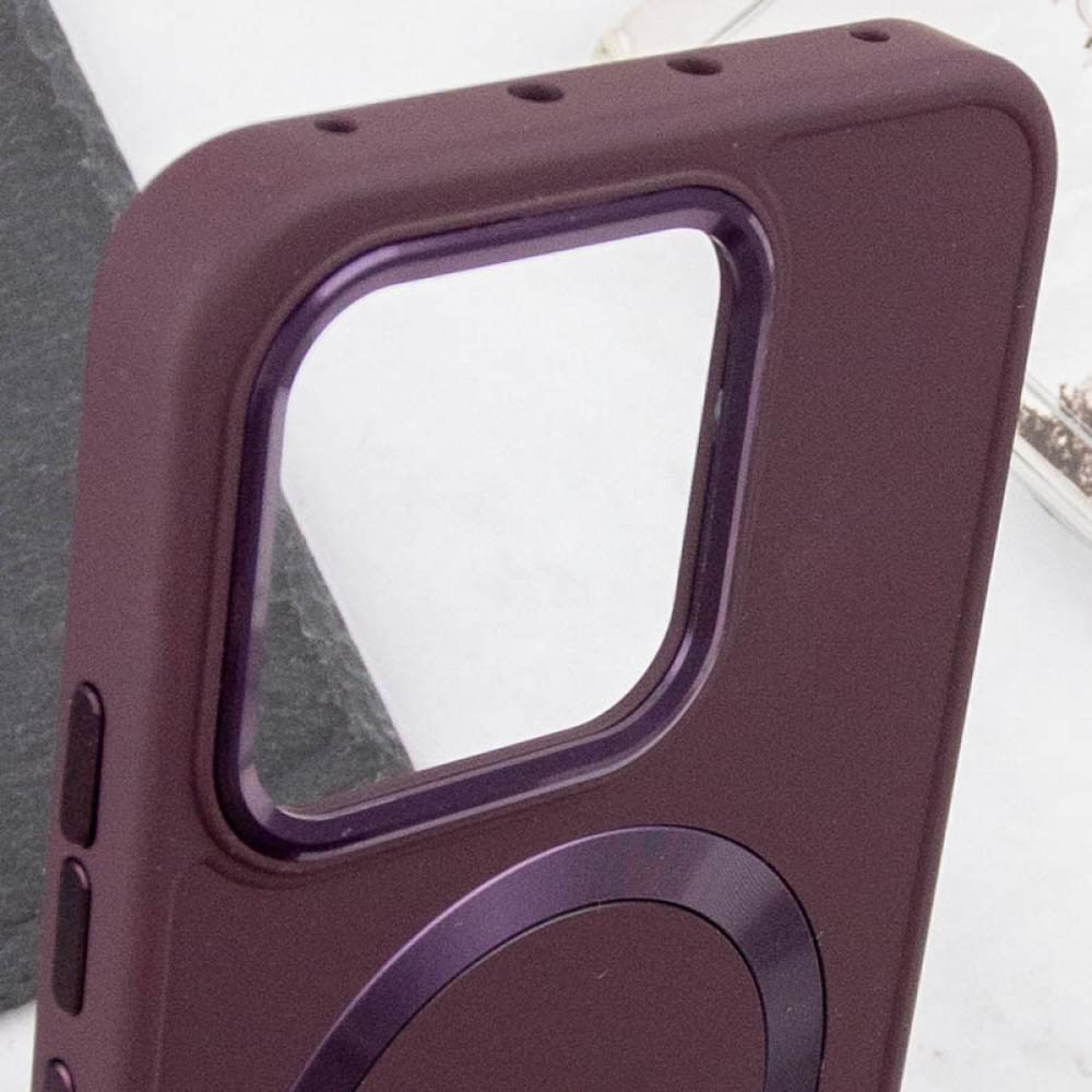 TPU чохол Bonbon Metal Style with MagSafe для Xiaomi 14 Pro Бордовий / Plum