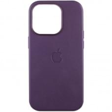 Шкіряний чохол Leather Case (AAA) with MagSafe and Animation для Apple iPhone 16 Pro Max (6.9") Dark Purple