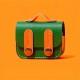 Шкіряний футляр Briefcase для навушників AirPods Pro 2 / Pro Green / Orange