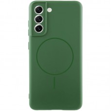 Чохол Silicone Cover Lakshmi Full Camera (AA) with MagFit для Samsung Galaxy S21 FE Зелений / Dark green