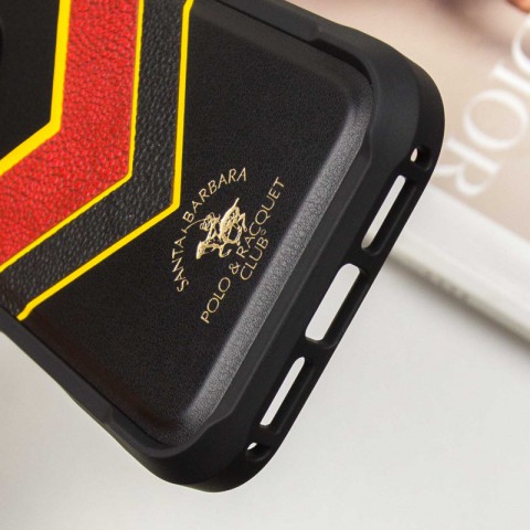 Шкіряний чохол Polo Santa Barbara Barton для Apple iPhone 16 Pro Max (6.9") Black / Yellow