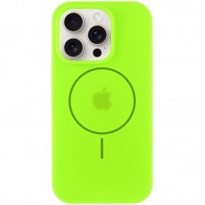 Чохол Silicone Case Full Protective (AA) with MagSafe для Apple iPhone 15 Pro (6.1") Салатовий / Neon green