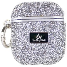 TPU чохол Bling World Rock Diamond для навушників AirPods 1/2 Срібний