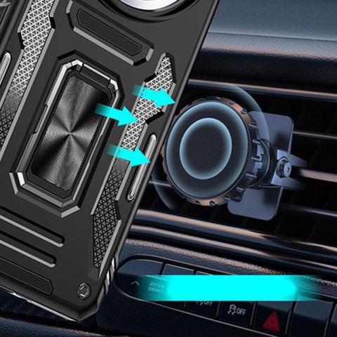 Ударостійкий чохол Camshield Army Ring для Xiaomi Redmi Note 14 4G (Int. version) / 14 5G Чорний / Black