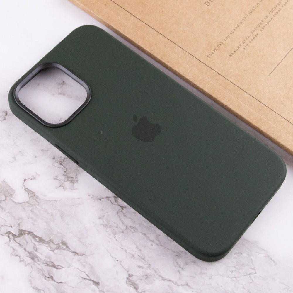 Чохол Silicone case (AAA) with Magsafe and Animation для Apple iPhone 12 Pro Max (6.7") Зелений / Cyprus Green