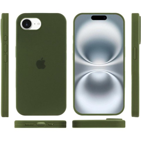 Чохол Silicone Case Full Protective (AA) для Apple iPhone 16e (6.1") Зелений / Dark Olive