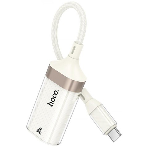 Перехідник Hoco UA41 Crystal Type-C to RJ45 100 Mbs (0.15m) Apricot
