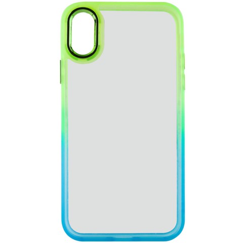 Чохол TPU+PC Fresh sip series для Apple iPhone XS Max (6.5") Бірюзовий / Лимонний