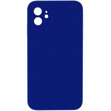 Silicone Case Square Full Camera Protective (AA) NOLOGO для Apple iPhone 11 (6.1") Синій / Deep navy