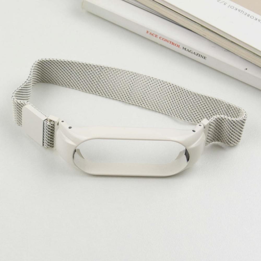 Ремінець Milanese Loop Design для Xiaomi Mi Band 7 White