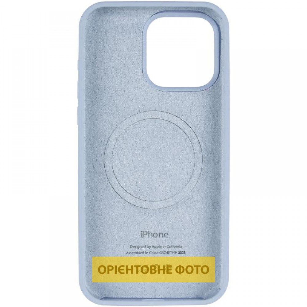 Чохол Silicone Case (AA) Logo with MagSafe для Apple iPhone 17 (6.3") Блакитний / Lilac Blue