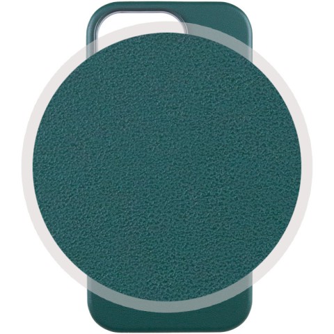 Шкіряний чохол Leather Case (AAA) with MagSafe and Animation для Apple iPhone 14 (6.1") Forest Green