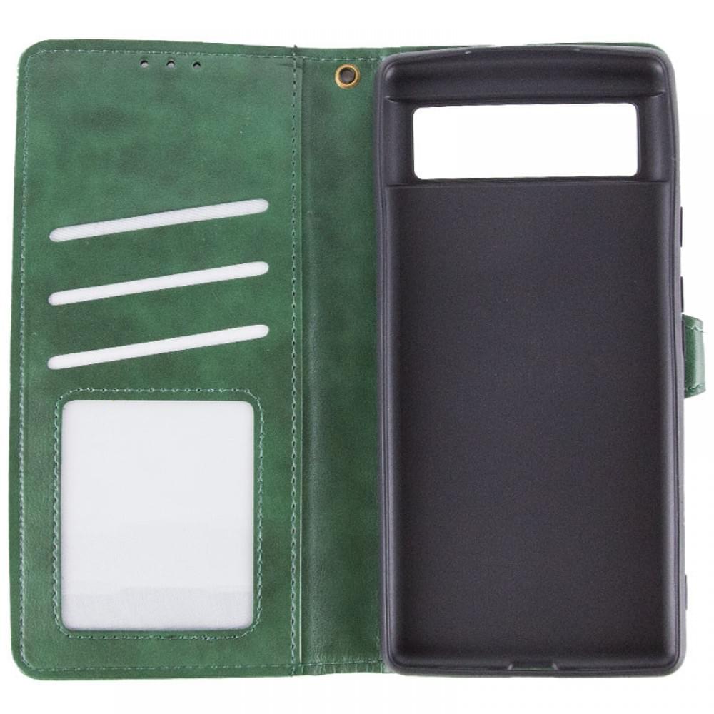 Шкіряний чохол-книжка GETMAN Gallant (PU) для Google Pixel 7 Pro Зелений