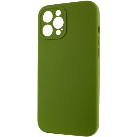 Чохол Silicone Case Full Camera Protective (AA) NO LOGO для Apple iPhone 12 Pro Max (6.7") Зелений / Dark Olive