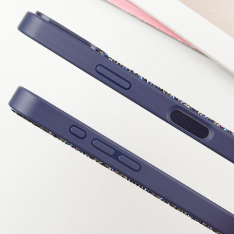 TPU чохол Bling World Rock Diamond with MagSafe для Apple iPhone 16 (6.1") Navy Blue