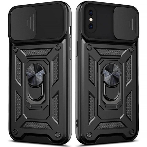 Чохол Ummi Camshield Serge Ring для Apple iPhone X / XS (5.8") Чорний / Black