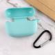Силіконовий футляр New з карабіном для навушників Airpods Pro Бірюзовий / Marine Green