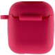 Силіконовий футляр New з карабіном для навушників Airpods 1/2 Червоний / Rose Red